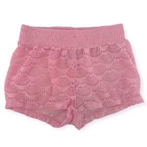 More Than Magic Girl’s Pink Pull-On Scallop Crochet Swim Cover Up Shorts 6/6X